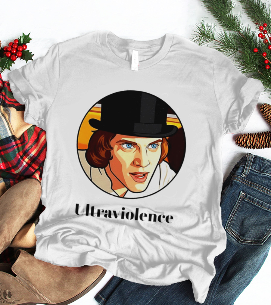 Alex DeLarge Ultraviolence Portrait Work Orange T-Shirt