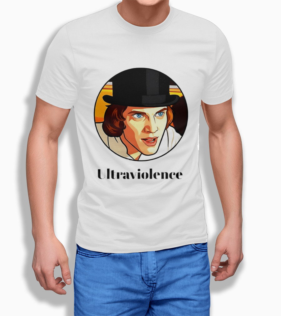 Alex DeLarge Ultraviolence Portrait Work Orange T-Shirt