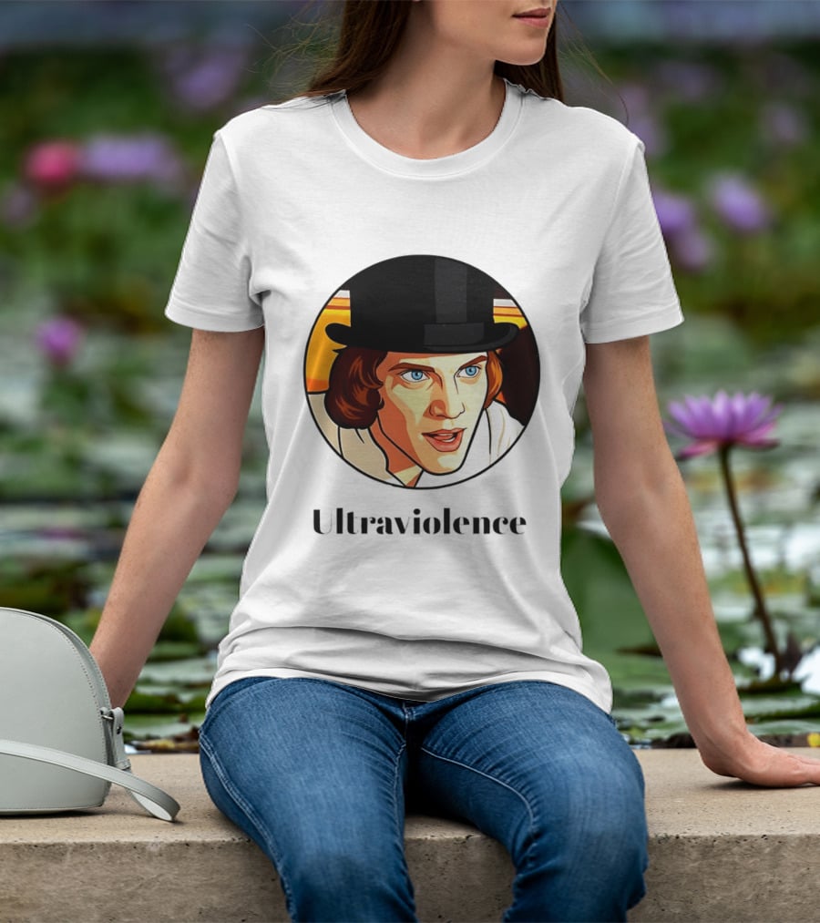 Alex DeLarge Ultraviolence Portrait Work Orange T-Shirt