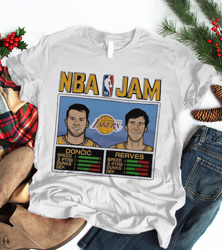NBA Jam Luka Doncic Austin Reaves Los Angeles Lakers T-Shirt