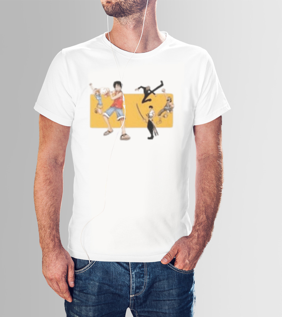 One Piece Classic Anime Characters In Action Pose T-Shirt