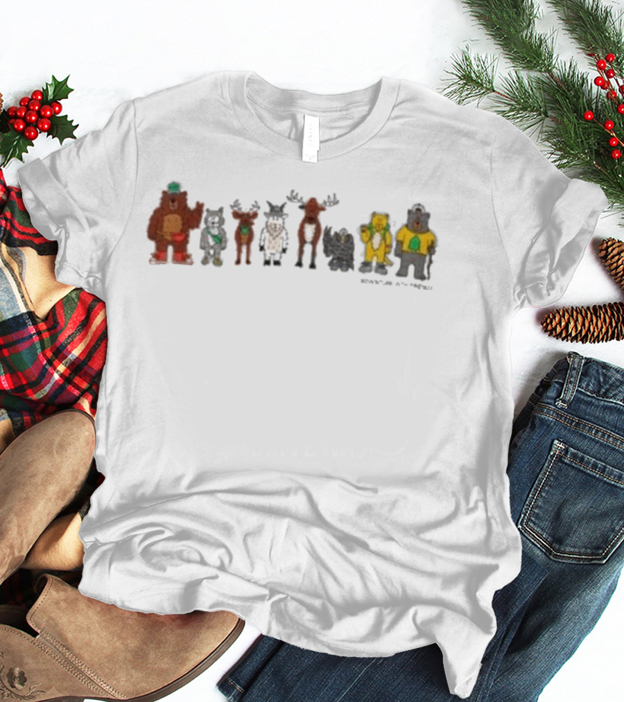 Parks Project Adventure Crew Forest Animals With Bears, Moose, And Squirrel Characters T-Shirt