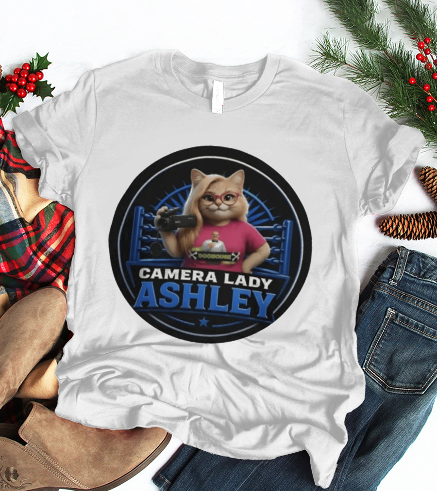Pro Wrestling Tees Camera Lady Ashley Referee BONE Jones Productions T-Shirt