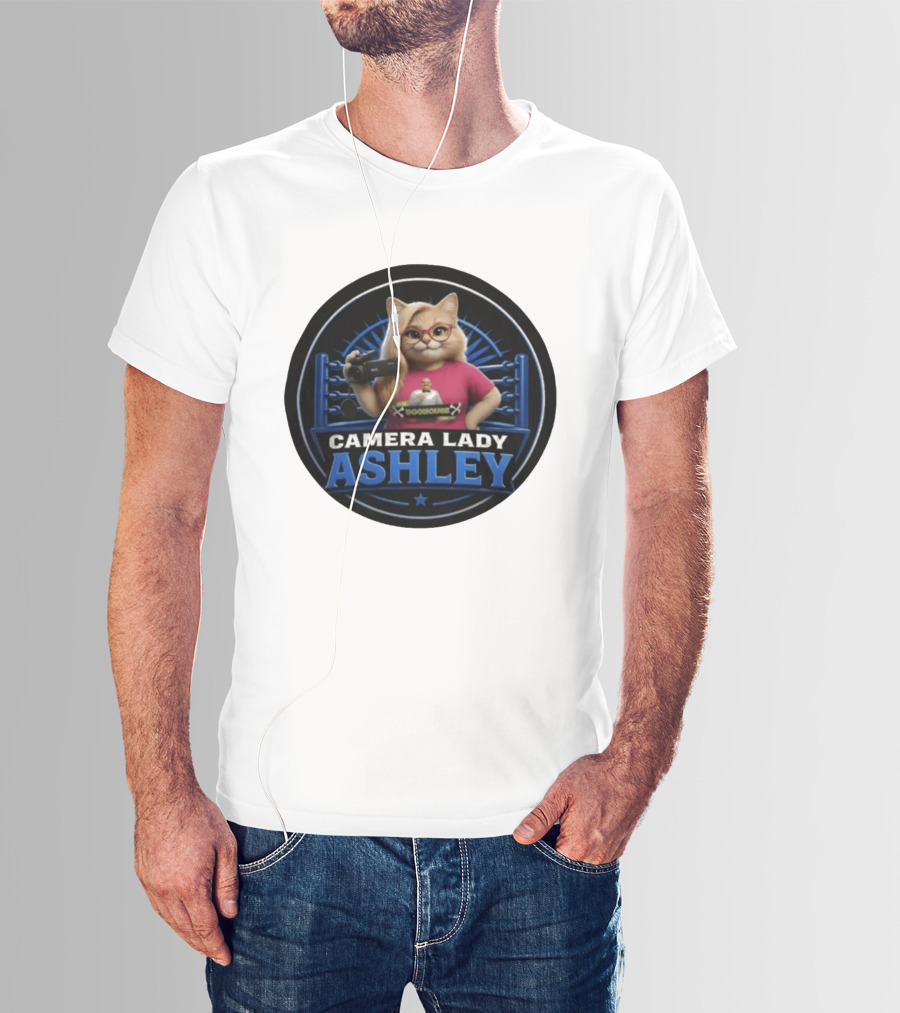 Pro Wrestling Tees Camera Lady Ashley Referee BONE Jones Productions T-Shirt