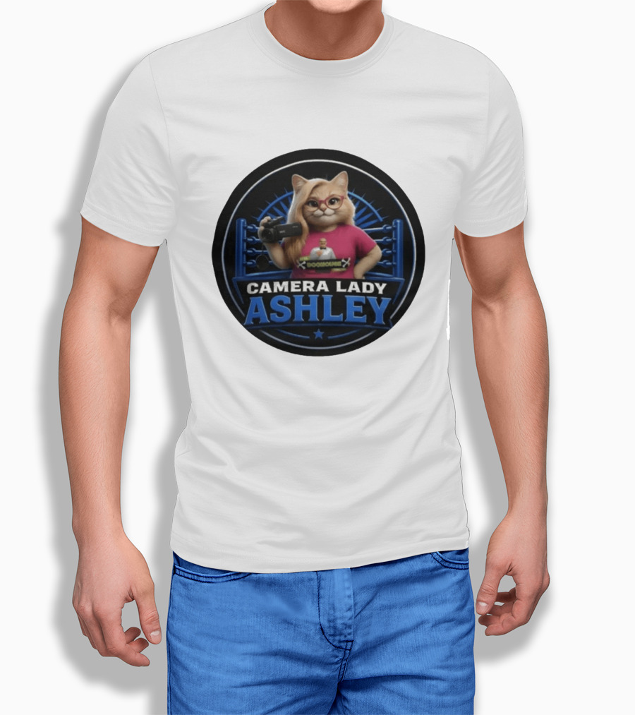 Pro Wrestling Tees Camera Lady Ashley Referee BONE Jones Productions T-Shirt