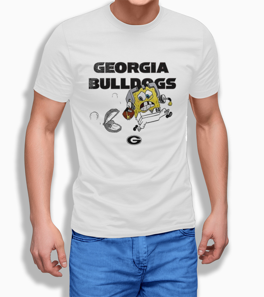 Georgia Bulldogs SquarePants Running October Baseball Fly The W T-Shirt