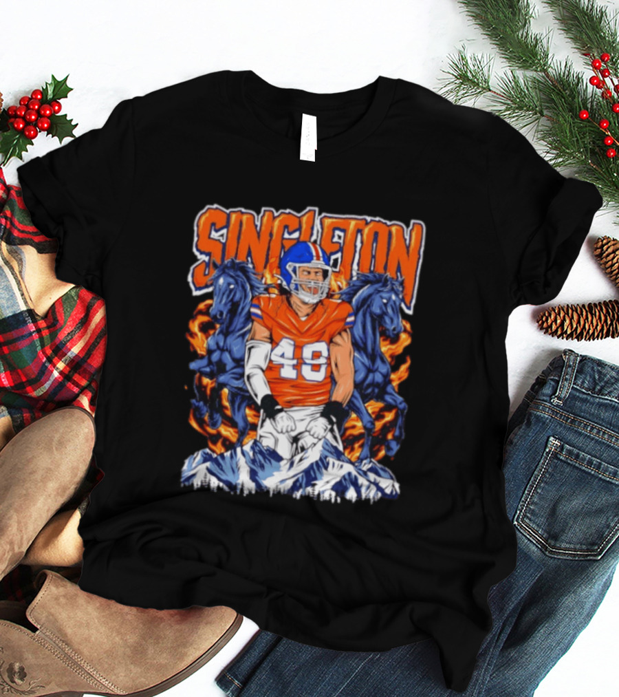 Alex Singleton Denver Broncos Dark Horse 48 Rocky Mountains T-Shirt