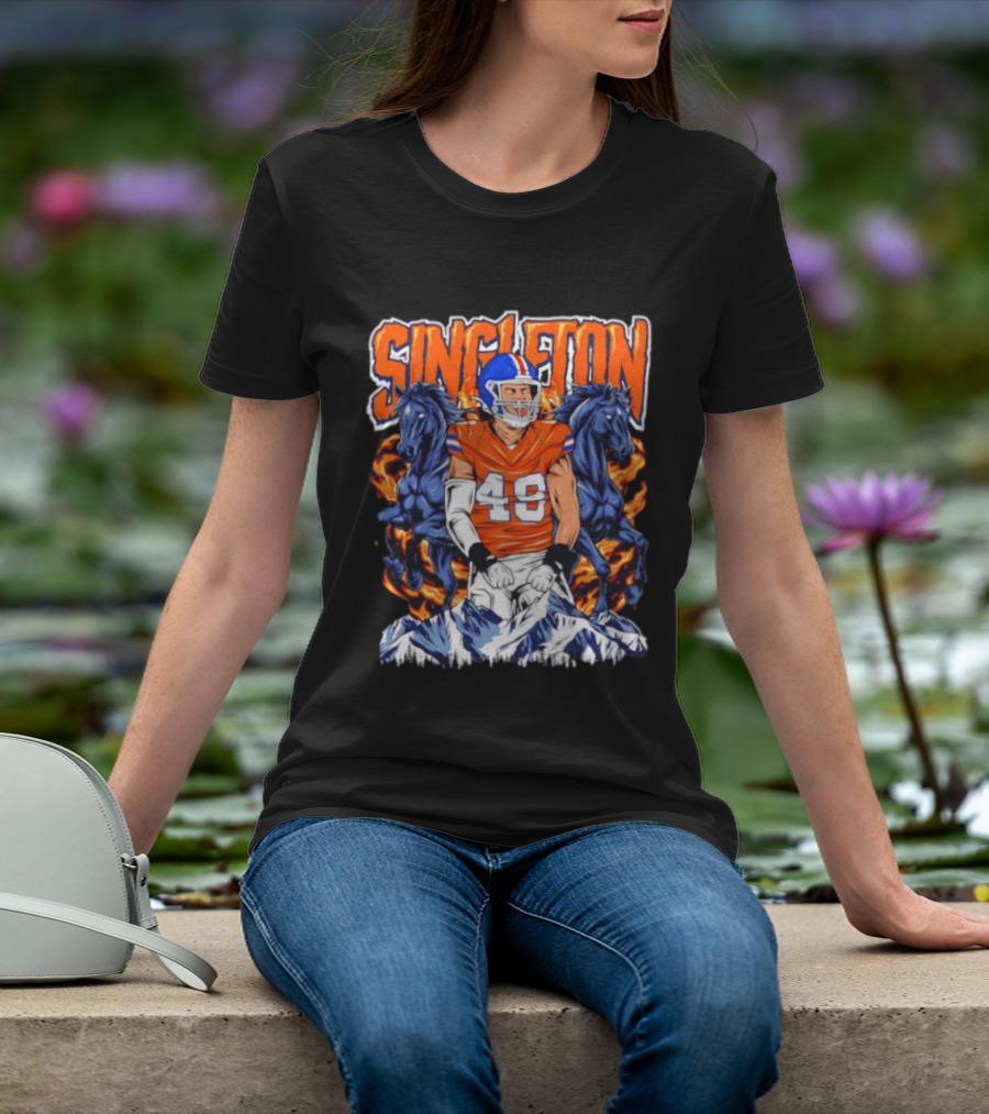 Alex Singleton Denver Broncos Dark Horse 48 Rocky Mountains T-Shirt