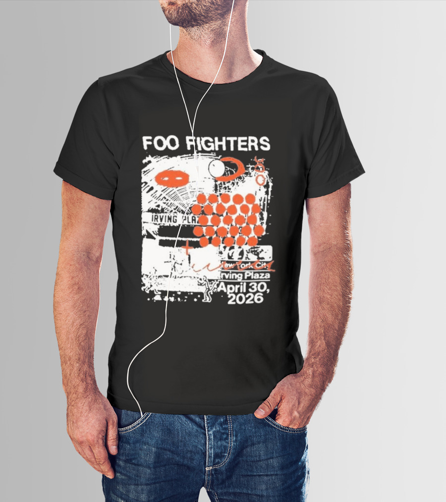 Foo Fighters April 30 New York 2026 Red Dots Abstract T-Shirt