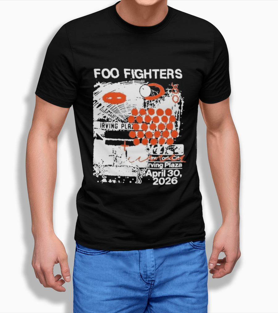 Foo Fighters April 30 New York 2026 Red Dots Abstract T-Shirt