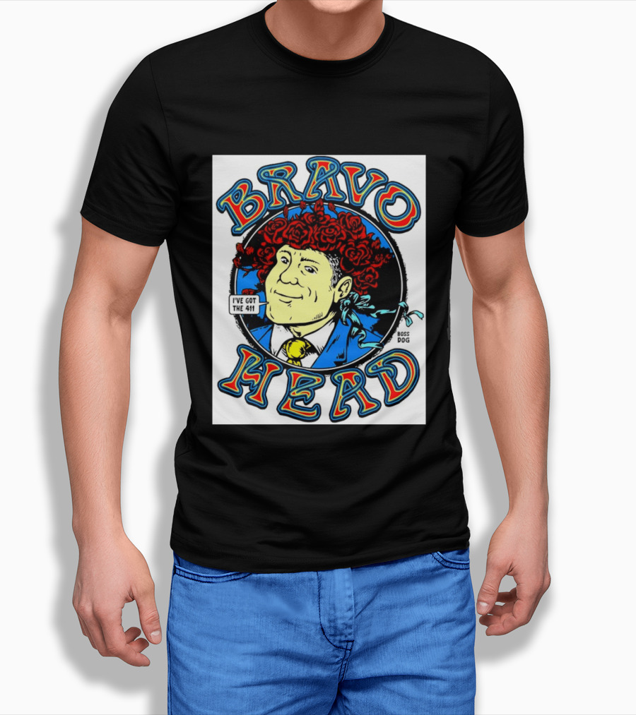 Bravo Head Boss Dog I've Got The 411 Roses T-Shirt