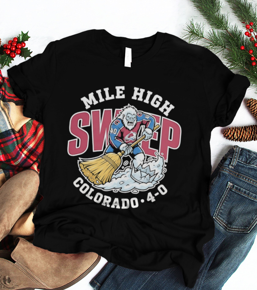 Mile High Sweep Colorado Avalanche Yeti 4 0 Victory T-Shirt