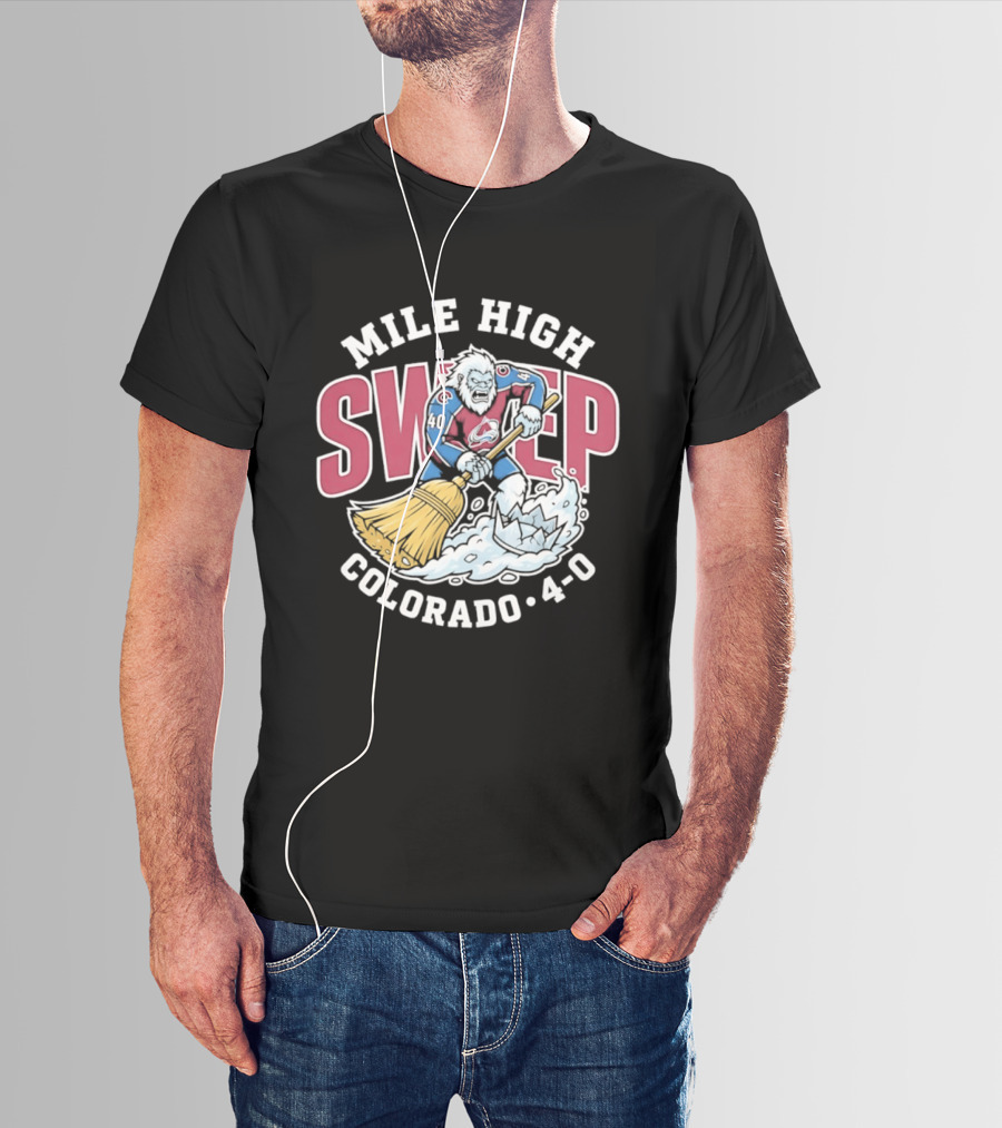Mile High Sweep Colorado Avalanche Yeti 4 0 Victory T-Shirt