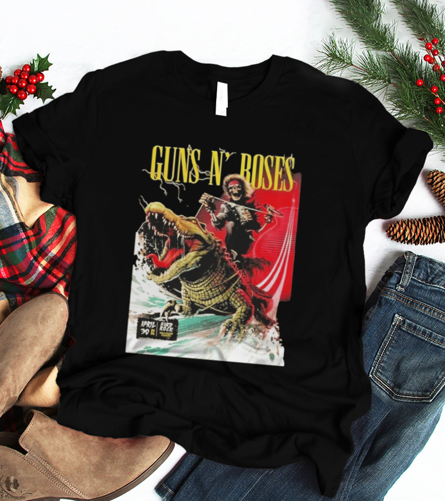 Guns N' Roses F1 Miami Grand Prix Florida 2026 Skeleton Rides Crocodile Hard Rock Live April 30 T-Shirt