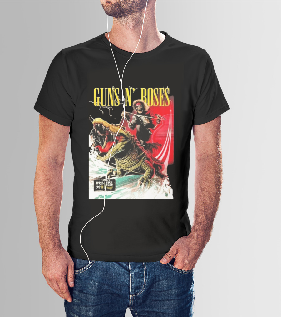 Guns N' Roses F1 Miami Grand Prix Florida 2026 Skeleton Rides Crocodile Hard Rock Live April 30 T-Shirt
