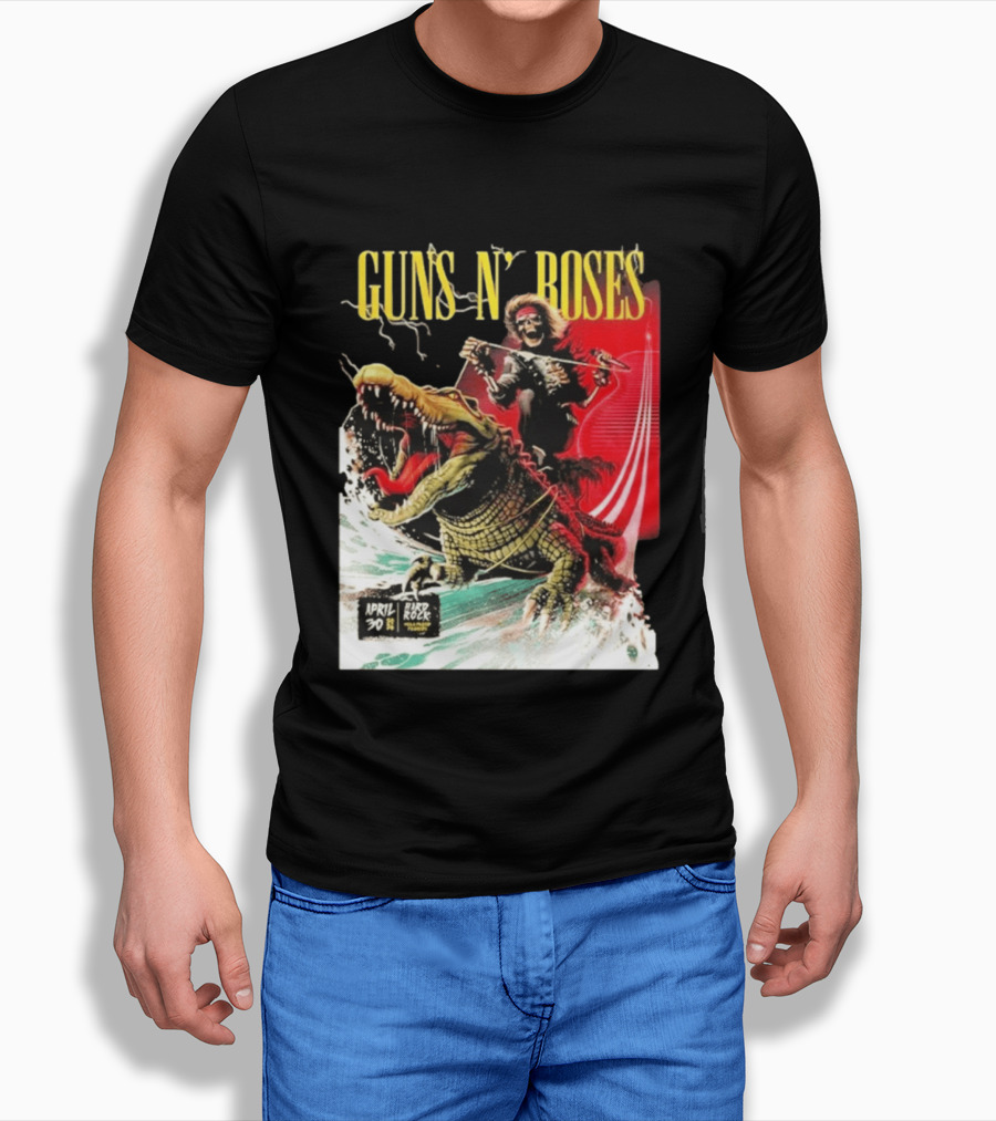 Guns N' Roses F1 Miami Grand Prix Florida 2026 Skeleton Rides Crocodile Hard Rock Live April 30 T-Shirt