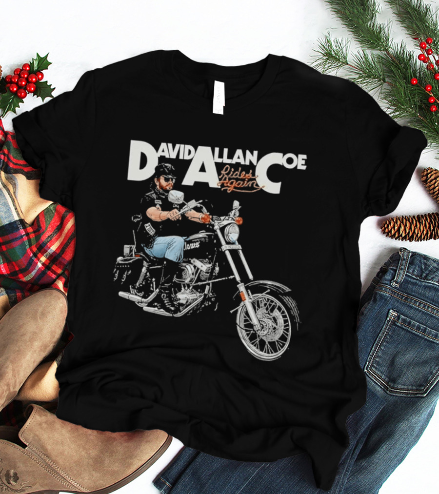 David Allan Coe Rides Again Biker Country Music Legend T-Shirt