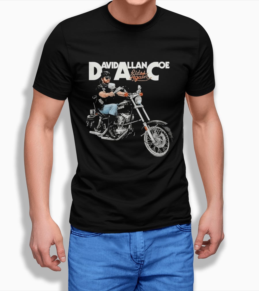 David Allan Coe Rides Again Biker Country Music Legend T-Shirt