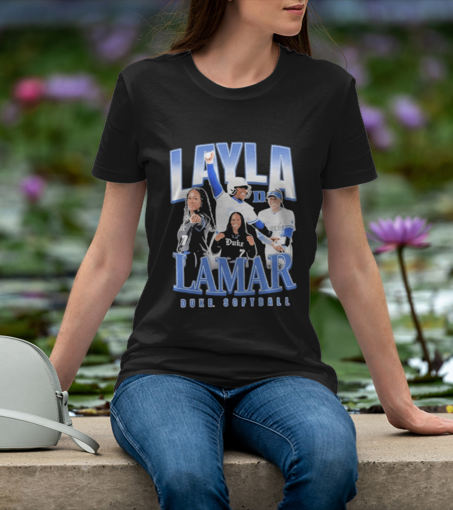 Layla Lamar Duke Blue Devils Softball 90s Baseball Team Celebration T-Shirt