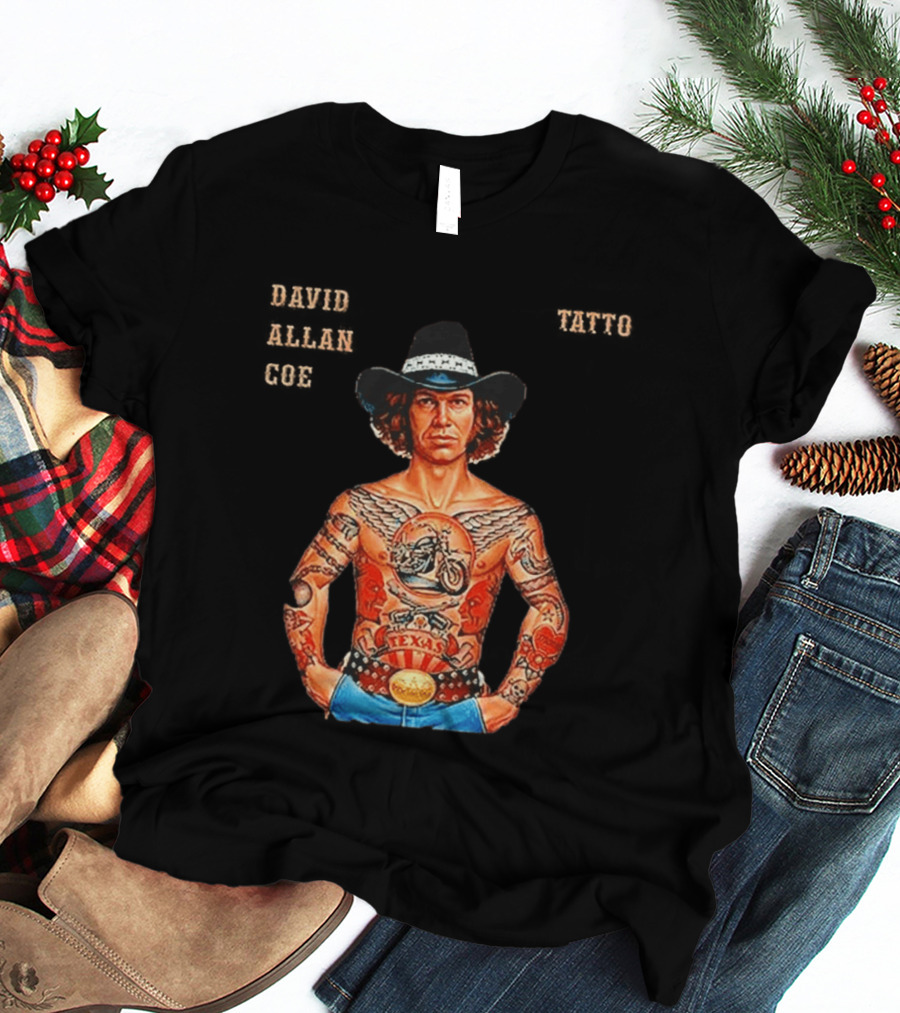 David Allan Coe Tattoo Texas Country Music Cowboy Hat T-Shirt