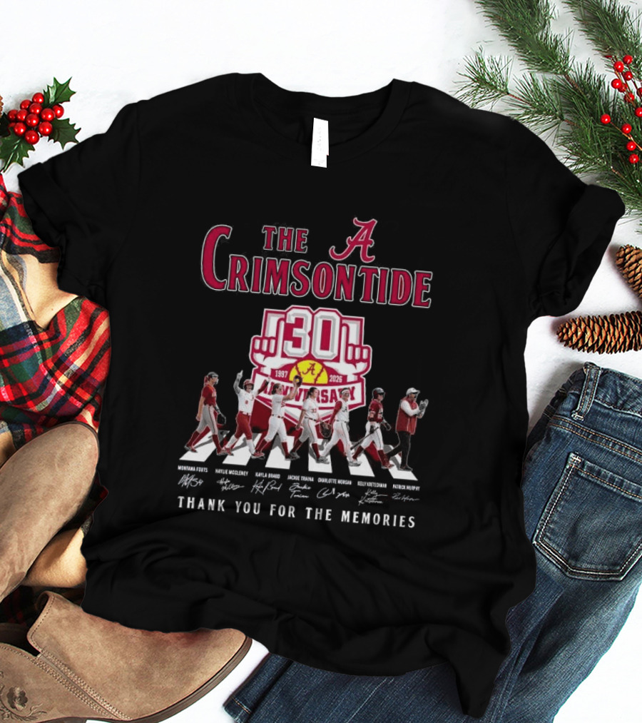 The Crimson Tide 30th Anniversary 1997 2025 Thank You For The Memories Signatures T-Shirt