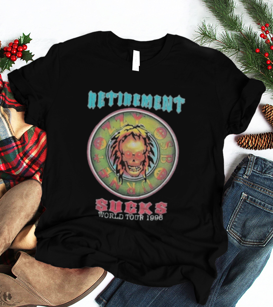 Ozzy Osbourne Retirement Sucks World Tour 1996 Psychedelic Skull T-Shirt