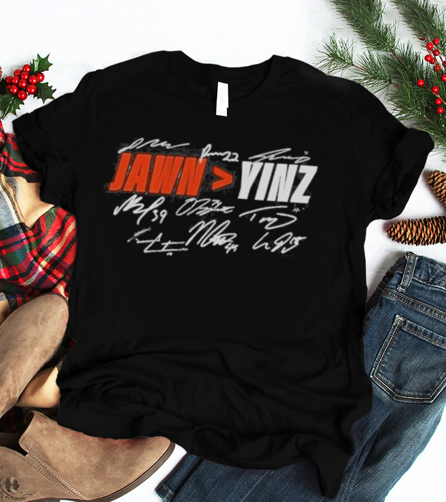 Philadelphia Jawn Greater Than Yinz Signatures T-Shirt
