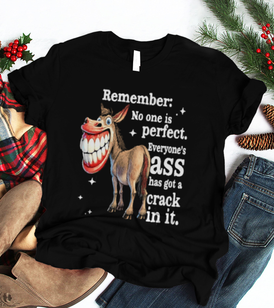 Remember No One Is Perfect Everyone's Ass Has Got A Crack In It Donkey T-Shirt