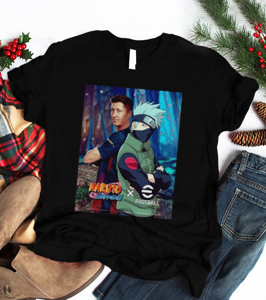 Naruto Shippuden X EFootball Featuring Robert Lewandowski And Kakashi 2026 T-Shirt