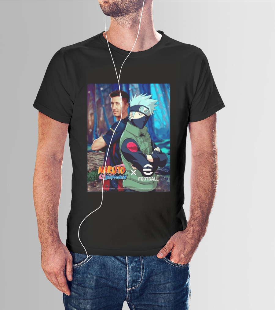 Naruto Shippuden X EFootball Featuring Robert Lewandowski And Kakashi 2026 T-Shirt