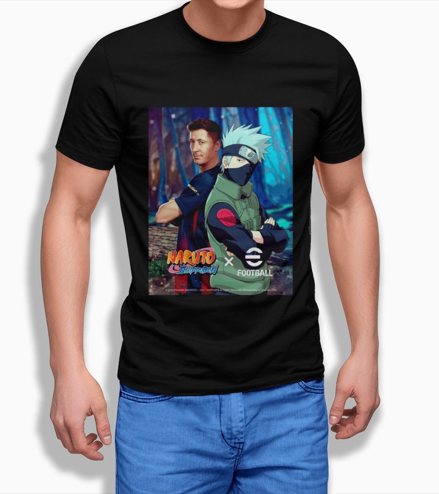 Naruto Shippuden X EFootball Featuring Robert Lewandowski And Kakashi 2026 T-Shirt