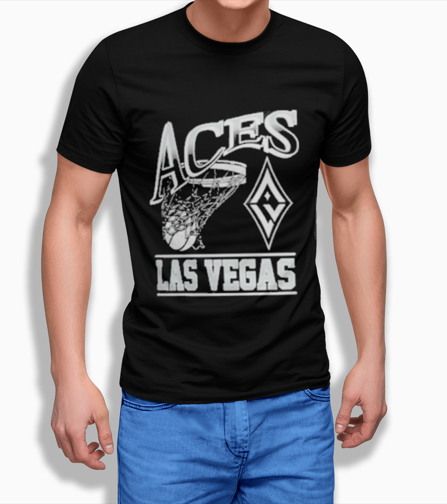 Las Vegas Aces Basketball Net And Diamond T-Shirt