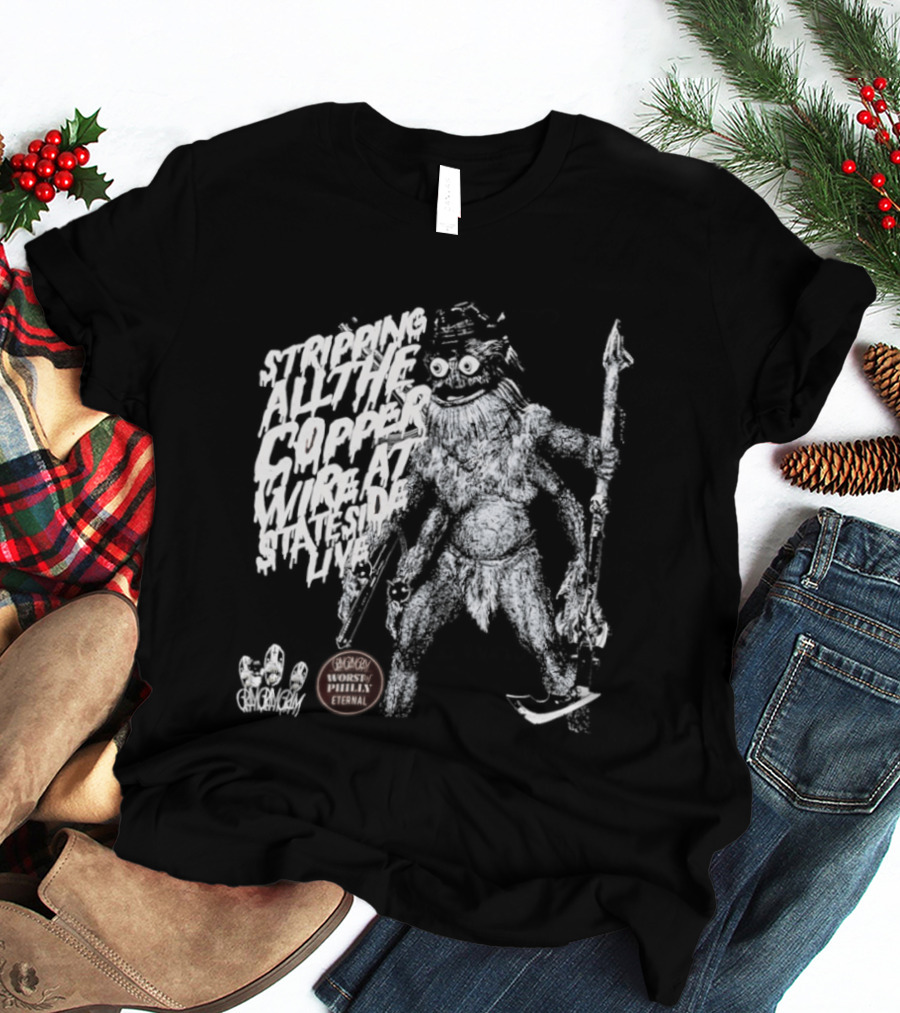 Stripping All The Copper Wire Stateside Live Gangstagrass Mercenary Freedom Infantry T-Shirt
