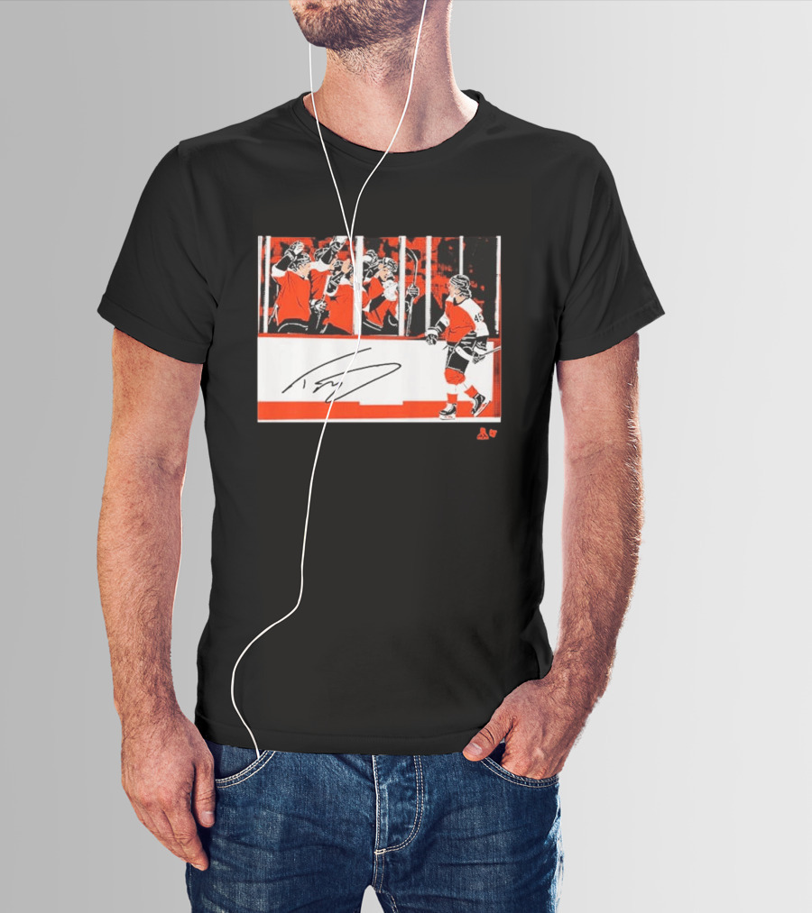 Trevor Zegras Penalty Box Celebration Hockey Art Signature Number 46 T-Shirt