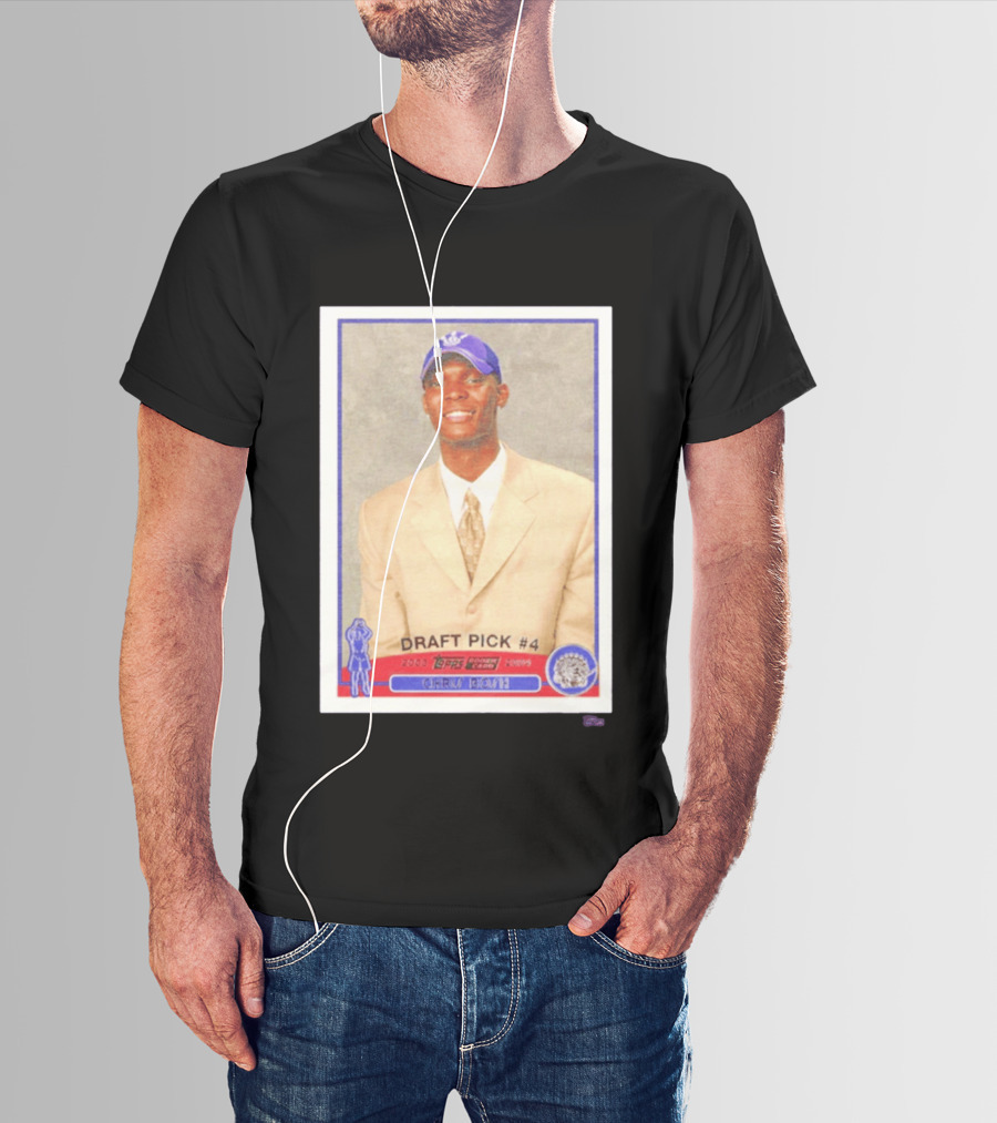 Toronto Raptors Chris Bosh 2003 Topps Draft Pick #4 Basketball Card T-Shirt