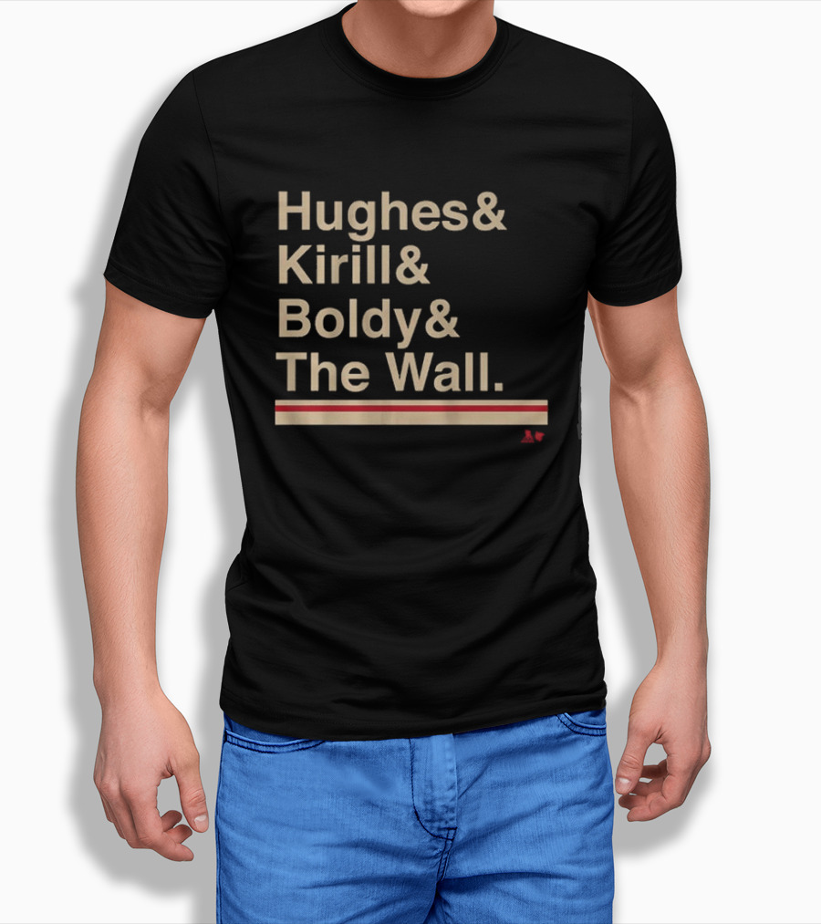 Hughes Kirill Boldy The Wall Minnesota Hockey Ampersand T-Shirt