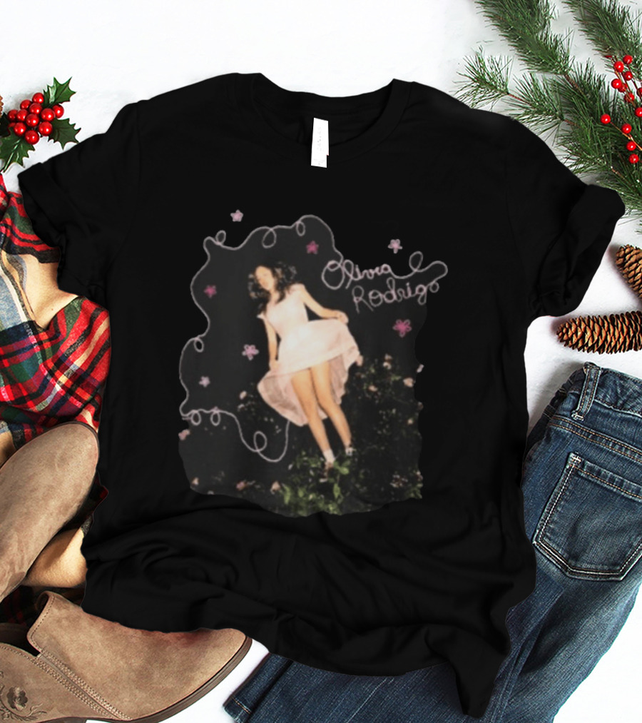 Olivia Rodrigo Youth Unraveled Tour Whimsical Pink Dress And Floral Visual T-Shirt