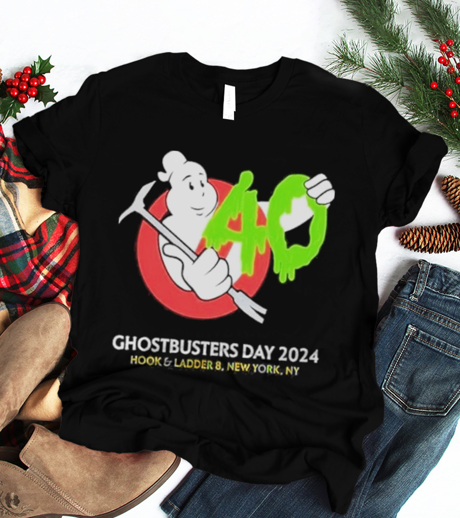 Ghostbusters Day 2024 40th Anniversary Hook Ladder 8 New York NY T-Shirt