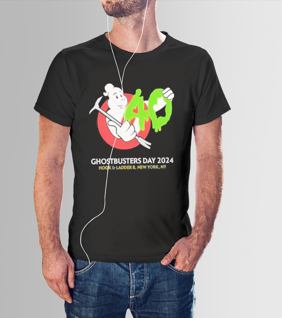 Ghostbusters Day 2024 40th Anniversary Hook Ladder 8 New York NY T-Shirt