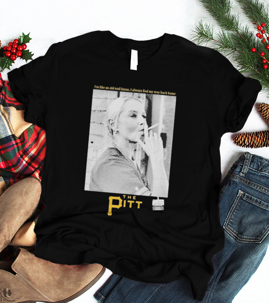 The Pitt Smoking Nurse Nostalgia Black And White Image T-Shirt