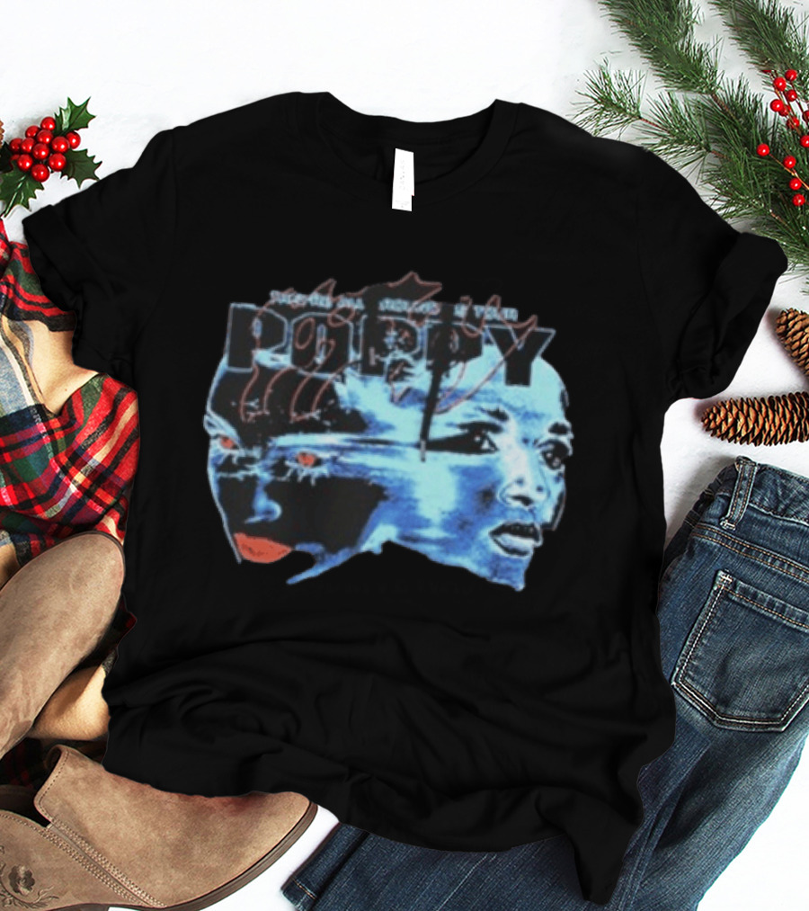 Poppy Split Poppy They're All Around Us Red Eyes Dual Faces Blue Tone T-Shirt