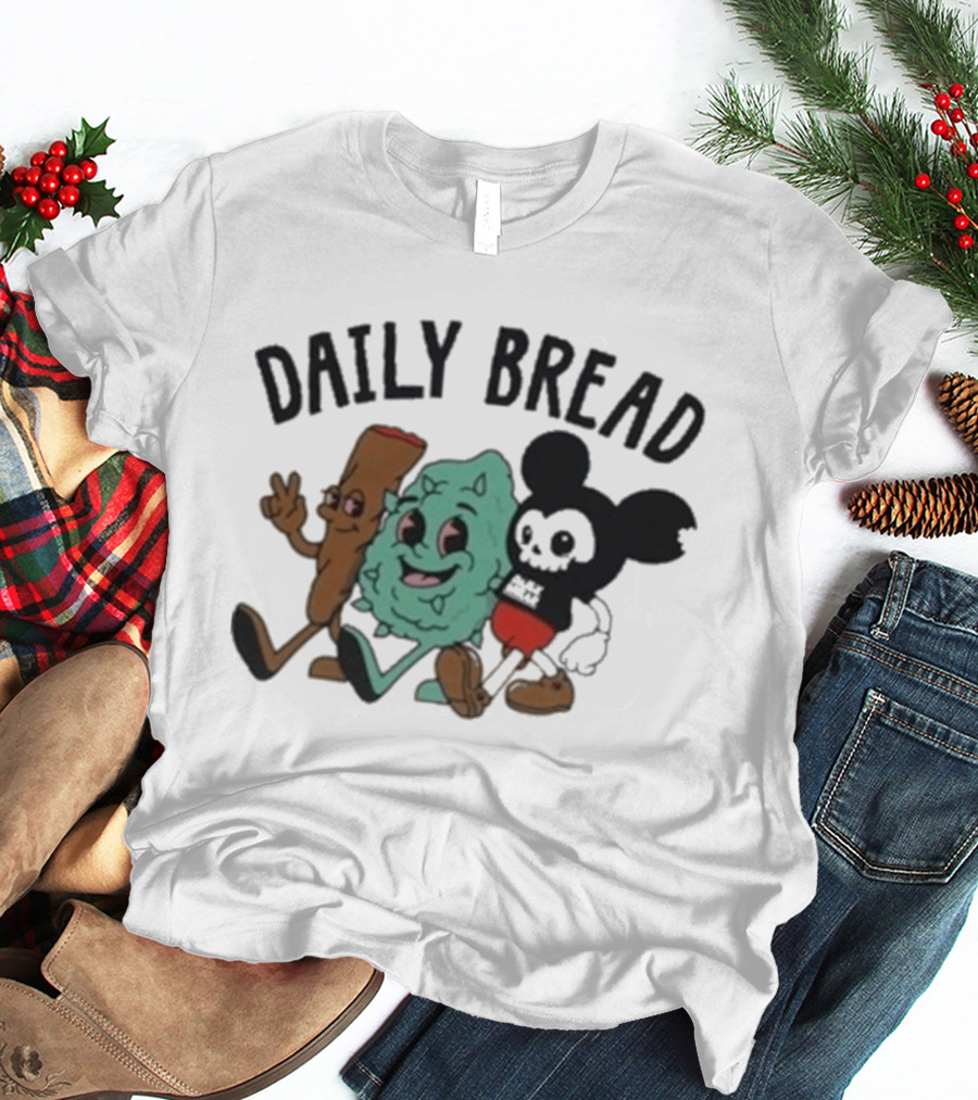 Daily Bread 420 Heavyweight Cartoon Characters Walking Trio T-Shirt