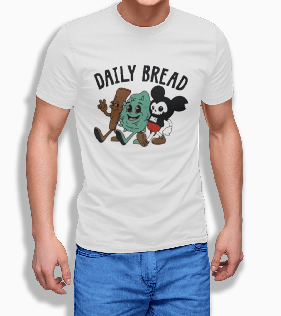 Daily Bread 420 Heavyweight Cartoon Characters Walking Trio T-Shirt