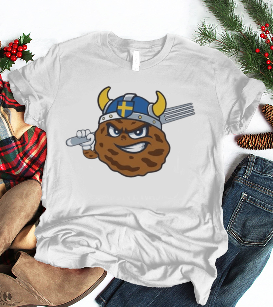 Kane County Cougars Swedish Meatballs 2026 Baseball Viking Helmet Fork T-Shirt