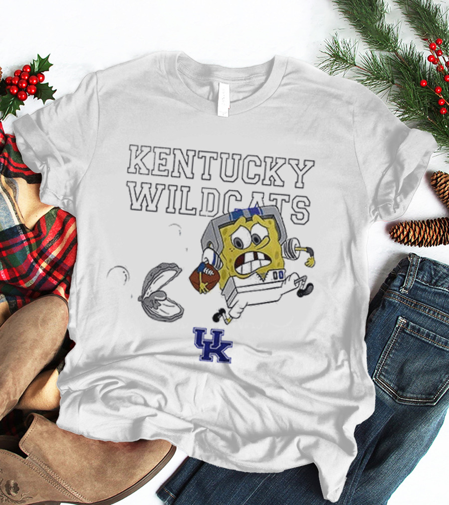 Kentucky Wildcats Spongebob SquarePants Football Collaboration T-Shirt