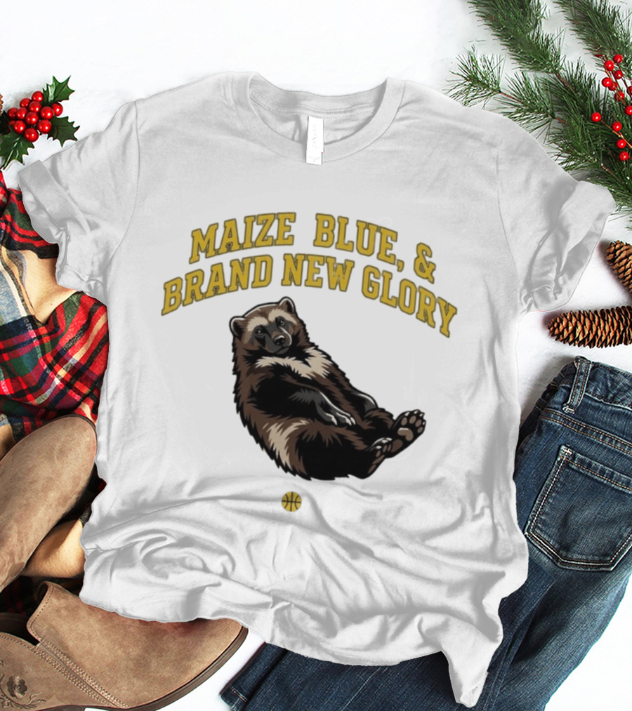 Maize Blue And Brand New Glory Wolverine Basketball T-Shirt