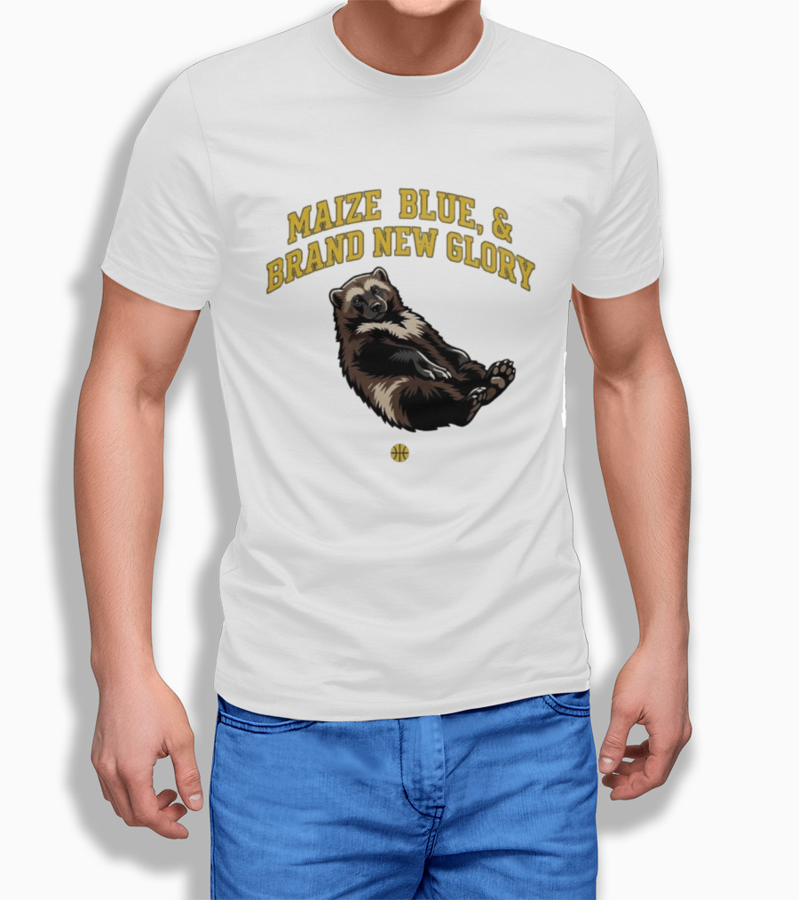 Maize Blue And Brand New Glory Wolverine Basketball T-Shirt