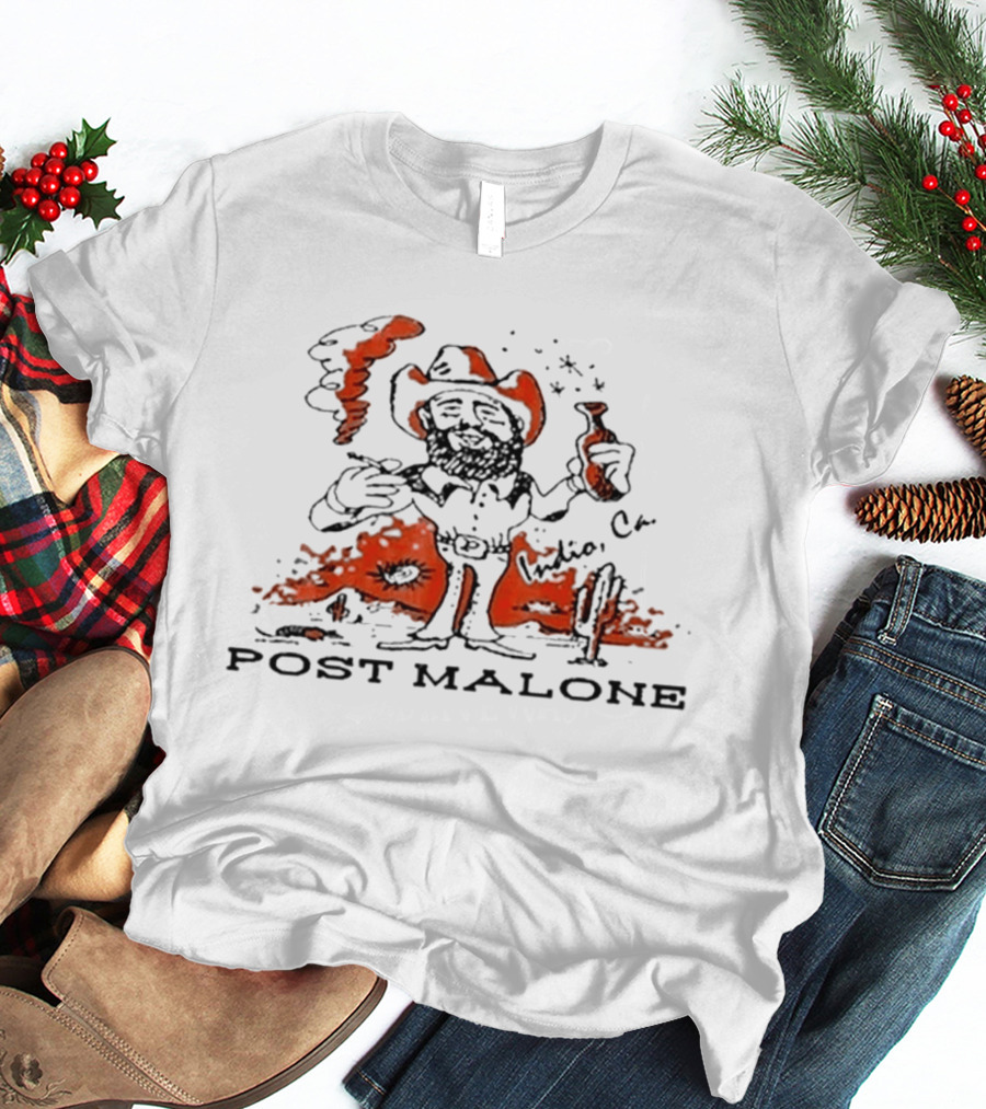 Post Malone Cowboy Cartoon Indio California T-Shirt