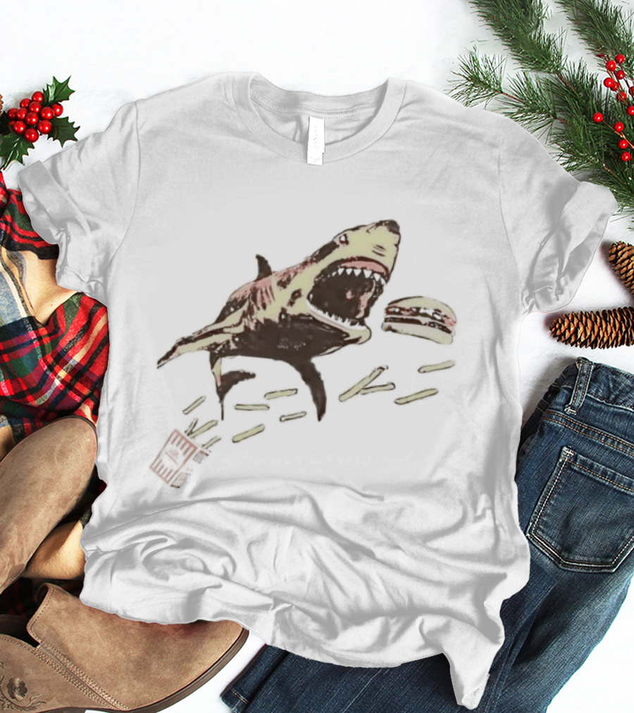 Whataburger Shark Eating Burger And Fries T-Shirt