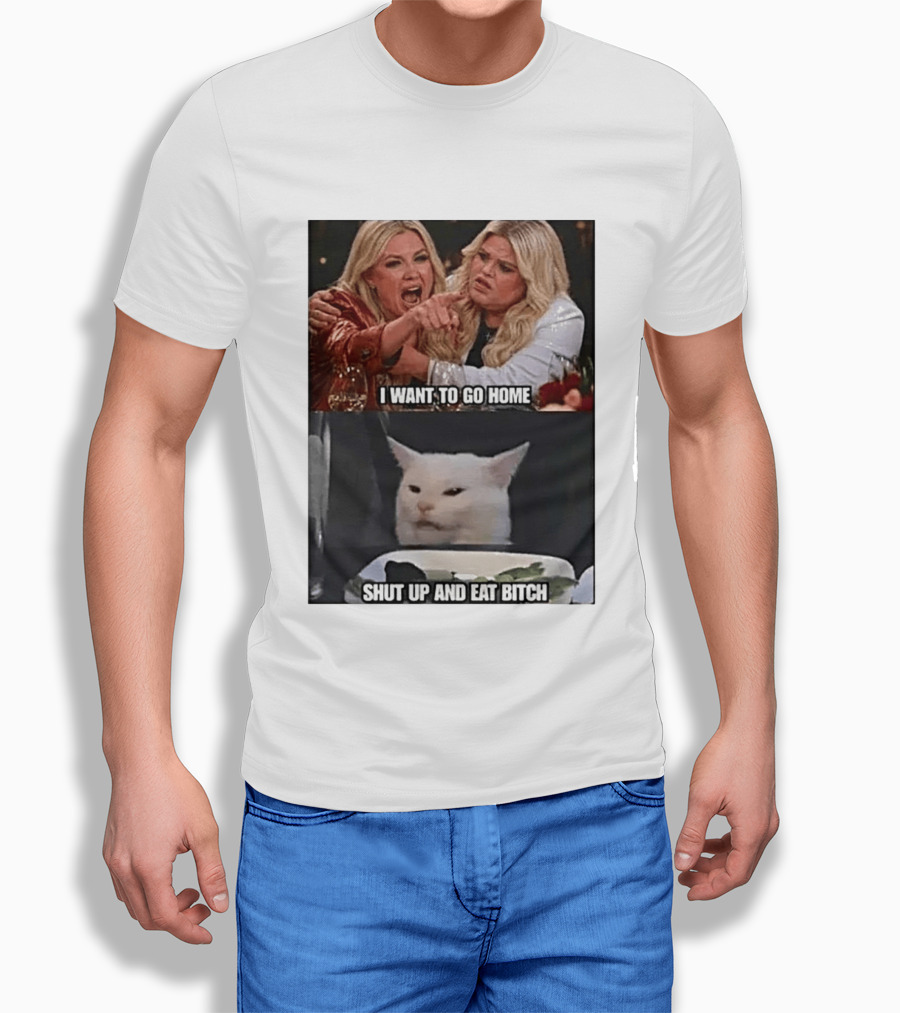 I Want To Go Home Smudge The Cat Meme Shut Up And Eat T-Shirt